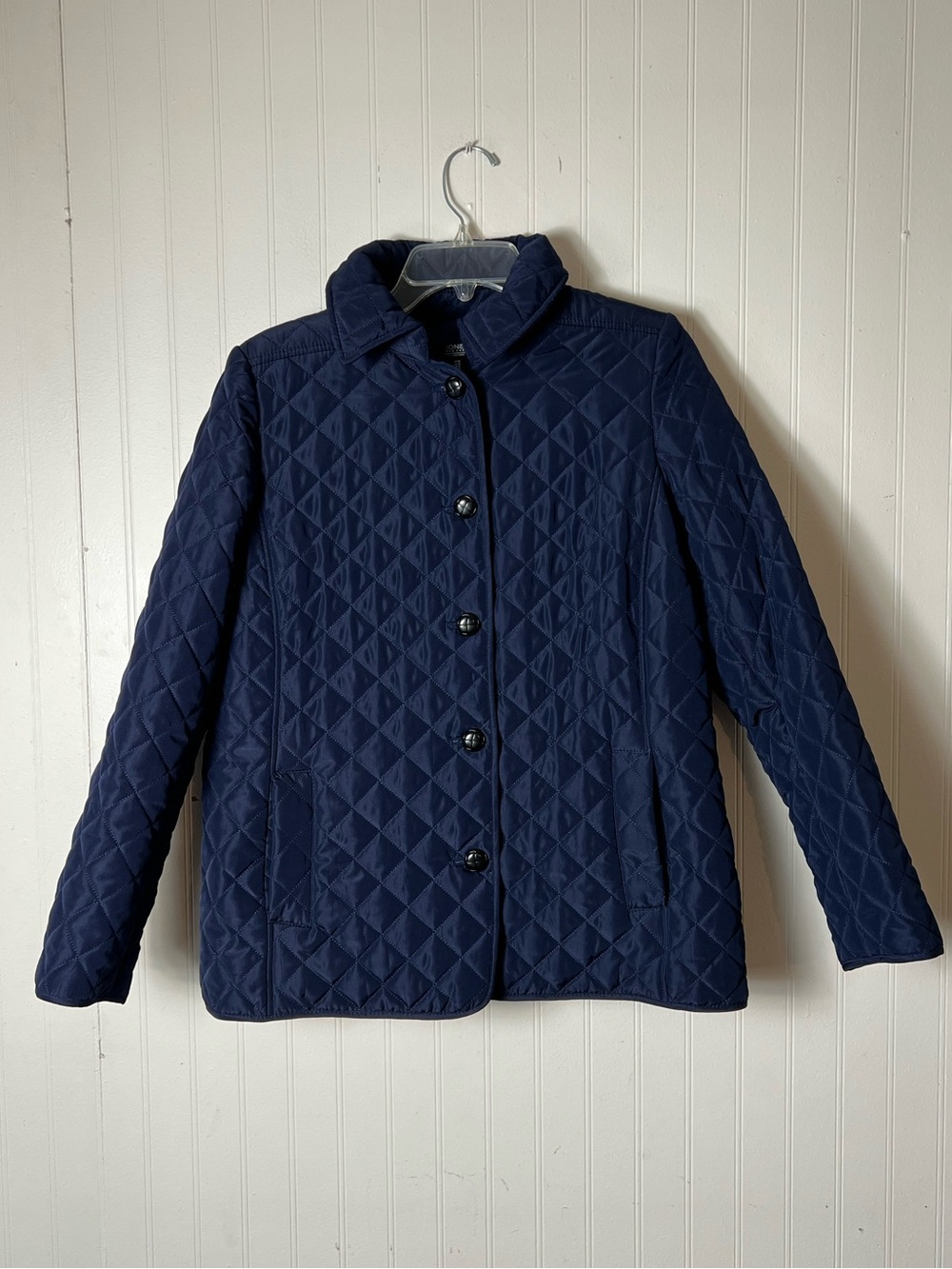 Jones New York Quilted Navy Women's Jacket - Lightweight‎ Puffer Coat